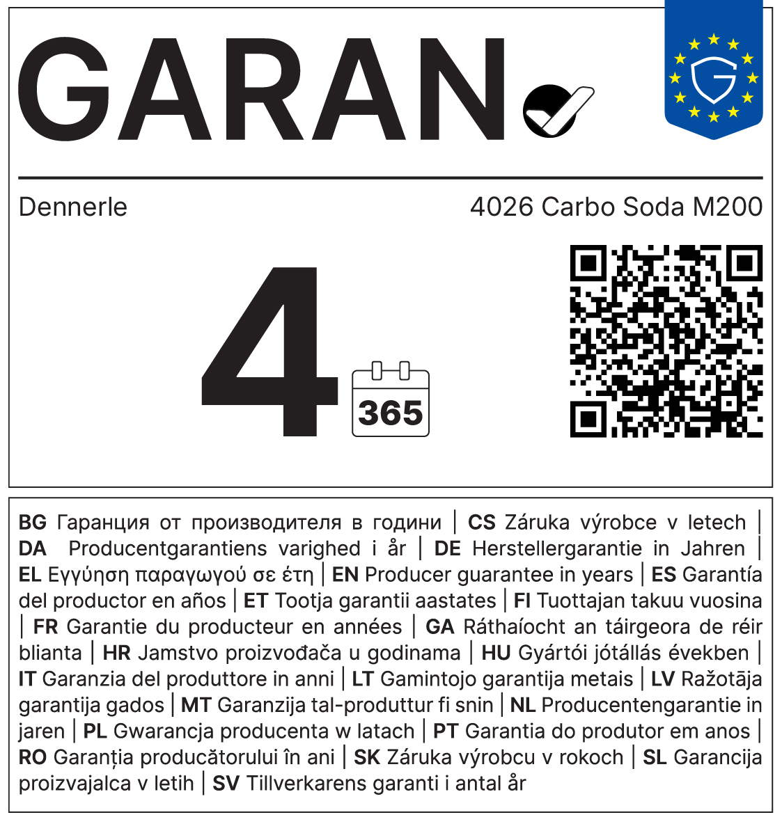 GARAN-Label: 3 Jahre Herstellergarantie