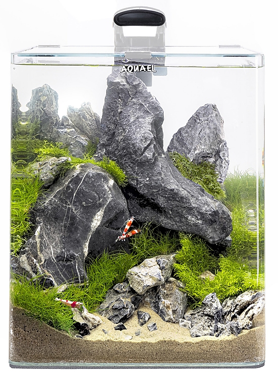 AQUAEL OptiBent Set 30 - White Glass Nano Aquarium Complete Kit